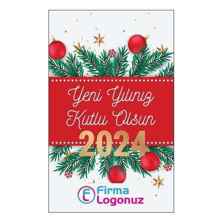Yılbaşı Tebrik Kartı - Konsept 1 - 52x84mm (Dikey) - Tek Yön - 1.000 adet