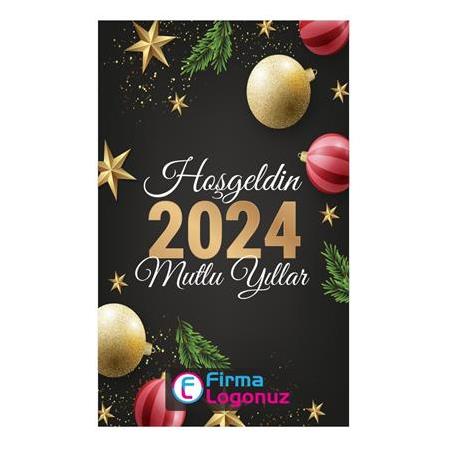 Yılbaşı Tebrik Kartı - Konsept 3 - 52x84mm (Dikey) - Tek Yön - 1.000 adet