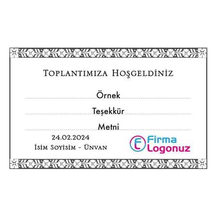 Toplantımıza Hoşgeldiniz Kartı (Beyaz) - 84x52mm (Yatay) - Tek Yön - 1.000 adet