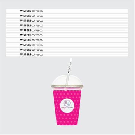 Plastik Pipet - Beyaz - 8x240mm - Baskılı - 10.000 adet